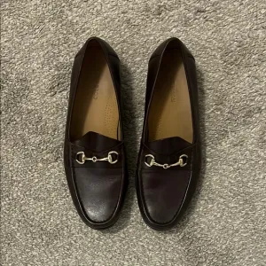 Cole Haan Brown Leather Loafers with Gold Accent