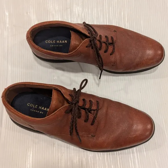 COLE HAAN Grand OS men's brown leather oxford loafers size 12