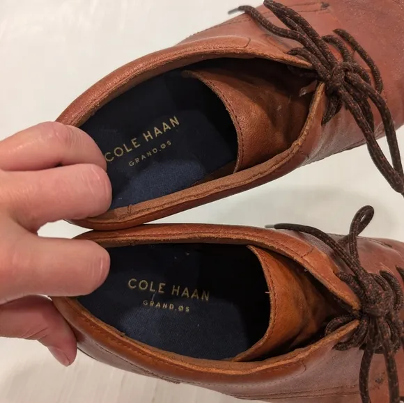 COLE HAAN Grand OS men's brown leather oxford loafers size 12