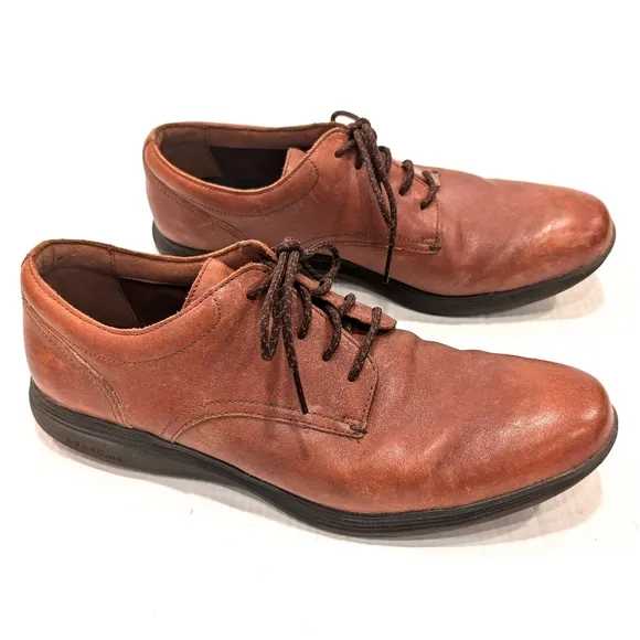 COLE HAAN Grand OS men's brown leather oxford loafers size 12