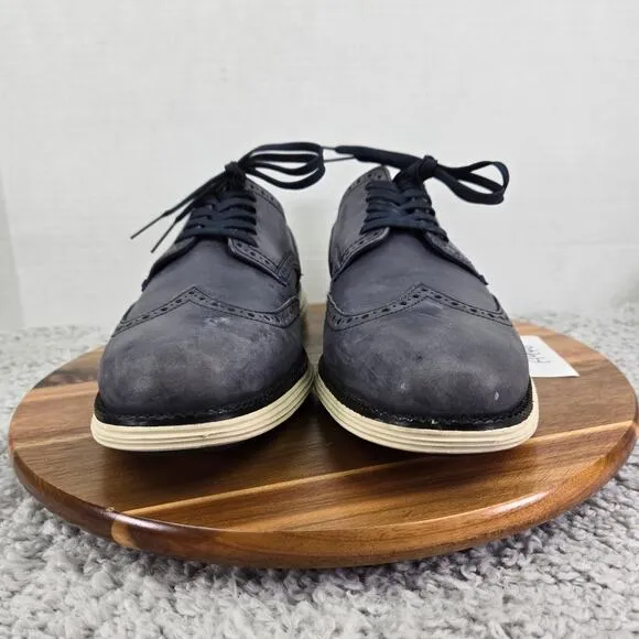 Cole Haan Grand Os Navy Leather Wingtip Brogue Casual Oxford Sneakers Mens 10.5