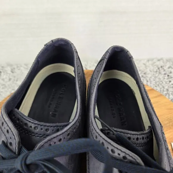 Cole Haan Grand Os Navy Leather Wingtip Brogue Casual Oxford Sneakers Mens 10.5