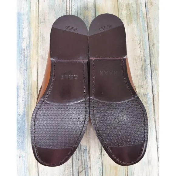 Cole Haan Grand.OS Main Pinch Tassel Loafers Size 10.5 Men's Brown Leather Mocs