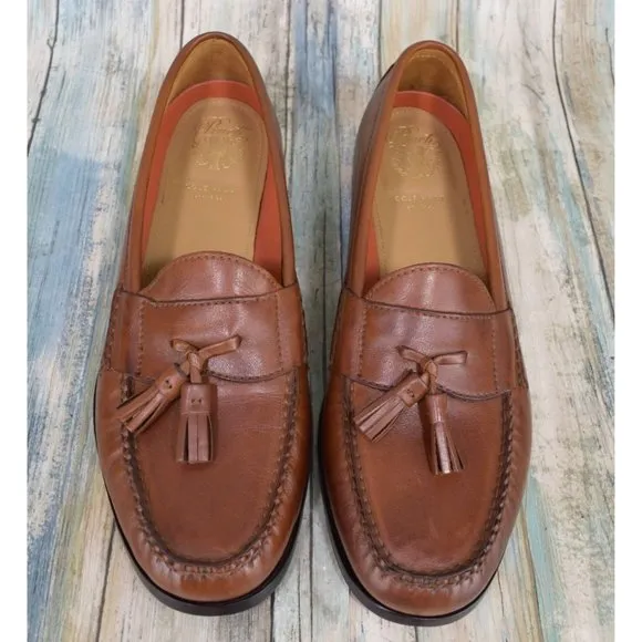 Cole Haan Grand.OS Main Pinch Tassel Loafers Size 10.5 Men's Brown Leather Mocs