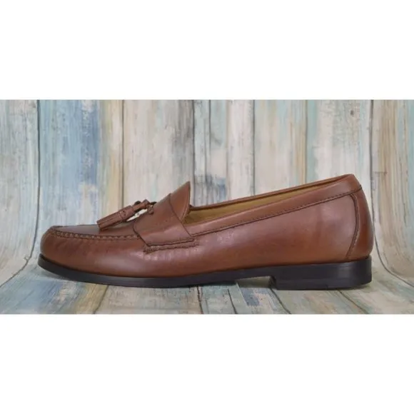 Cole Haan Grand.OS Main Pinch Tassel Loafers Size 10.5 Men's Brown Leather Mocs