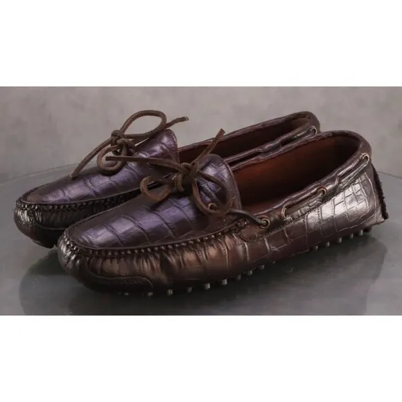 Cole Haan Gunnison Driver Men's Driving Loafers Shoes Size 9 D Croc Print C05921