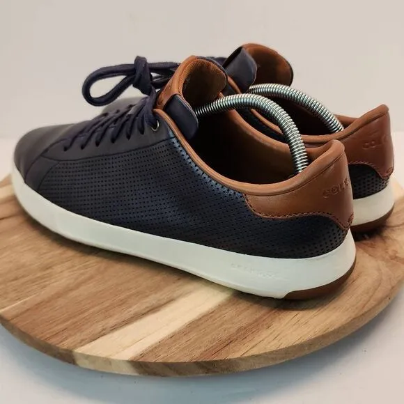 Cole Haan Men Size 9.5  Grandpro C28872 Blue Leather Sneakers