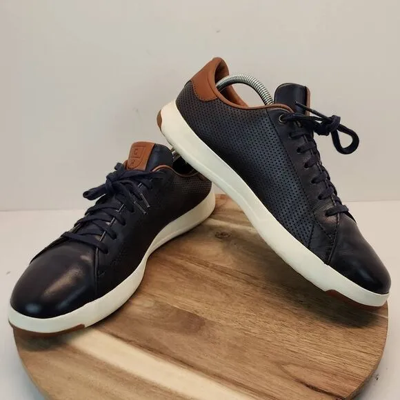 Cole Haan Men Size 9.5  Grandpro C28872 Blue Leather Sneakers