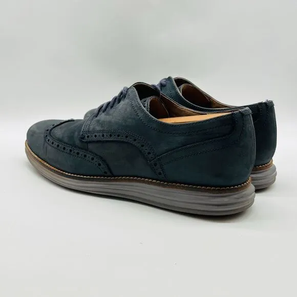Cole Haan Mens 9 Blue Wingtip Oxford Dress Shoes Casual Grand OS Sneakers