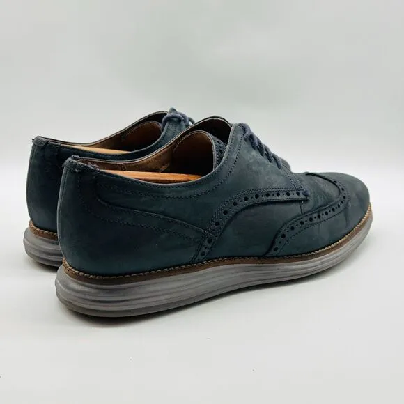 Cole Haan Mens 9 Blue Wingtip Oxford Dress Shoes Casual Grand OS Sneakers