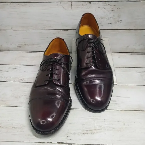 Cole Haan Mens 9.5D Calhoun Mahogany Leather LaceUp Oxford Loafers