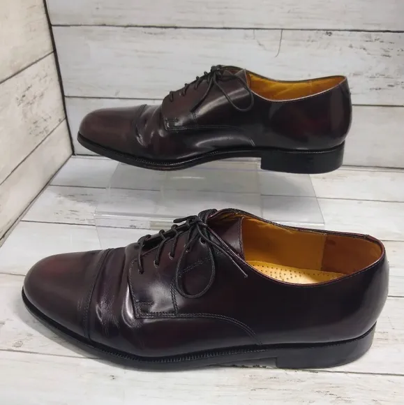 Cole Haan Mens 9.5D Calhoun Mahogany Leather LaceUp Oxford Loafers