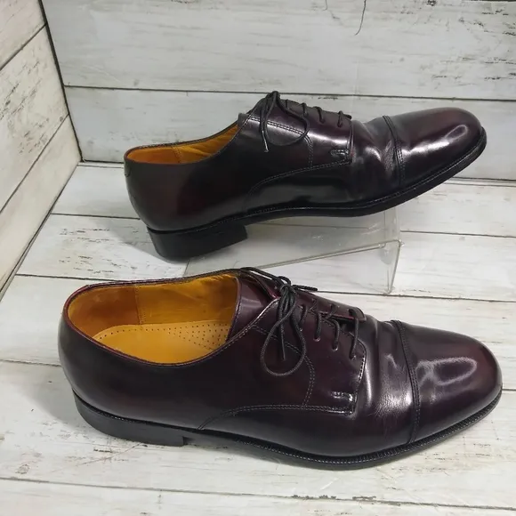 Cole Haan Mens 9.5D Calhoun Mahogany Leather LaceUp Oxford Loafers