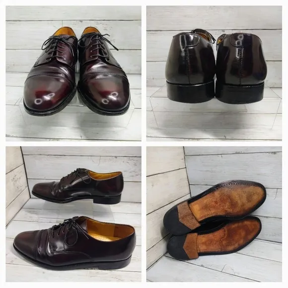 Cole Haan Mens 9.5D Calhoun Mahogany Leather LaceUp Oxford Loafers