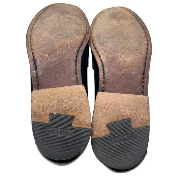 Cole Haan Men's Black Leather Kiltie Monk Strap Pinch Loafers Size 10.5D