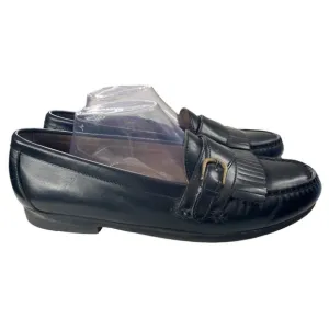 Cole Haan Men's Black Leather Kiltie Monk Strap Pinch Loafers Size 10.5D