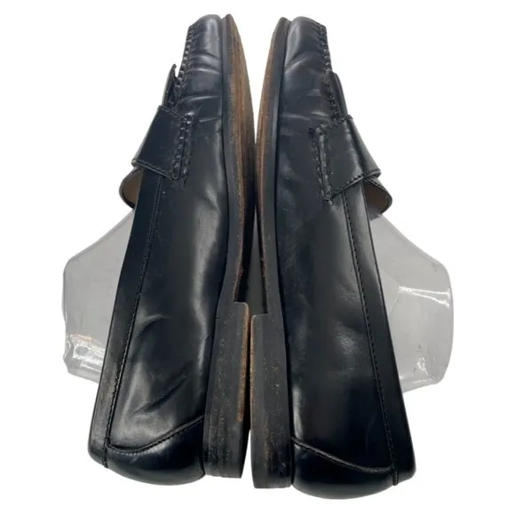 Cole Haan Men's Black Leather Kiltie Monk Strap Pinch Loafers Size 10.5D