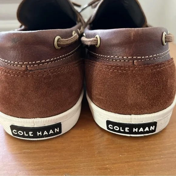 COLE HAAN Men’s Nantucket Deck Camp Leather Moccasins Brown Boat Shoe Loafers 10