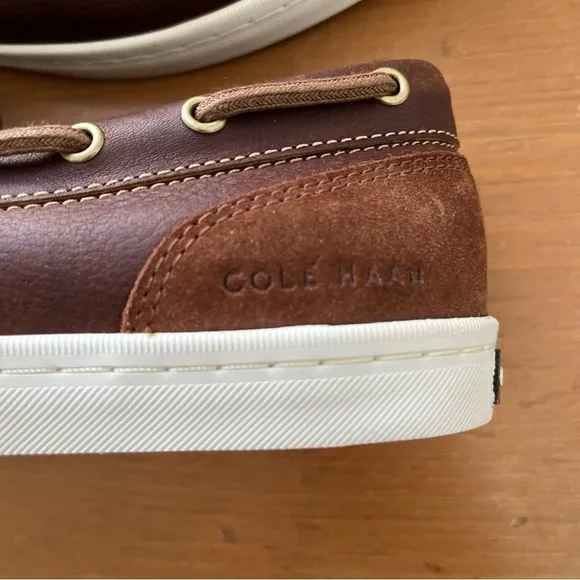 COLE HAAN Men’s Nantucket Deck Camp Leather Moccasins Brown Boat Shoe Loafers 10