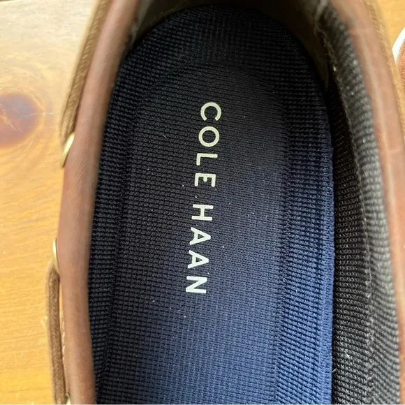 COLE HAAN Men’s Nantucket Deck Camp Leather Moccasins Brown Boat Shoe Loafers 10