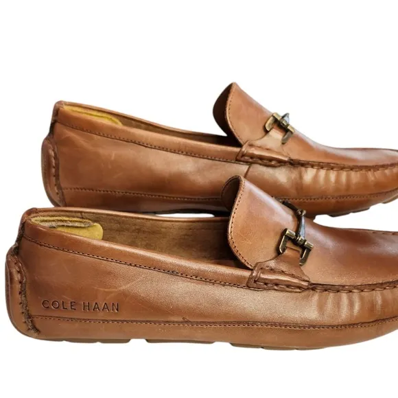 Cole Haan Men's Wyatt Horsebit Driver British Tan Leather Loafers C35784 Sz 8