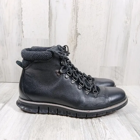 Cole Haan Men's Zerogrand Hiker Waterproof  Black Lace Up Boots #1031