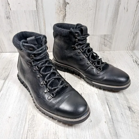 Cole Haan Men's Zerogrand Hiker Waterproof  Black Lace Up Boots #1031