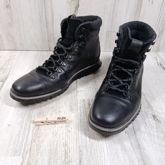 Cole Haan Men's Zerogrand Hiker Waterproof  Black Lace Up Boots #1031