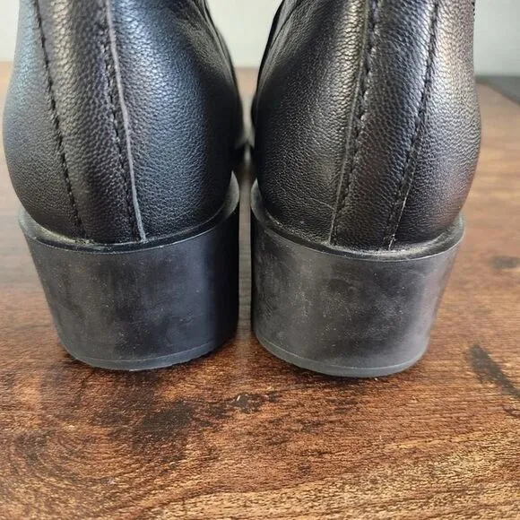Cole HAAN NIKE AIR  Black Buckle Leather Moto Ankle Boots Size 7
