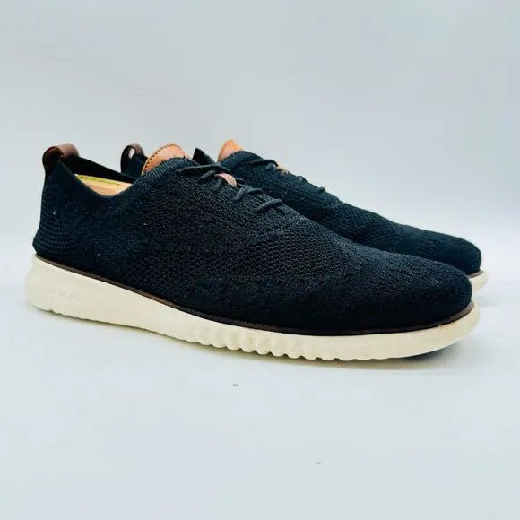 Cole Haan Oxfords Mens 10 Black Stitchlite Wingtip Sneakers Comfort Shoes
