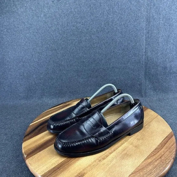 Cole Haan Penny Loafers Shoes Pinch Burgundy Leather Casual 03504 Men's 9D