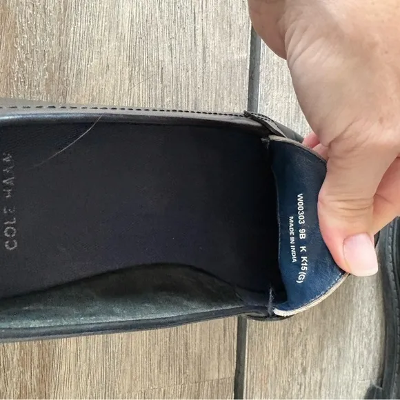 Cole Haan Pinch Black and White Leather Loafers 9