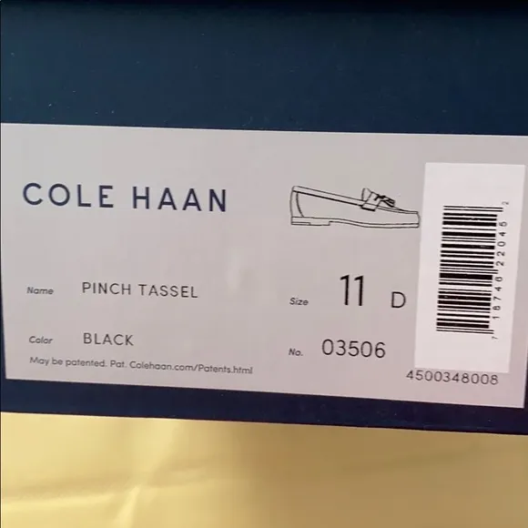 Cole Haan Pinch Tassel Black leather loafers 11D