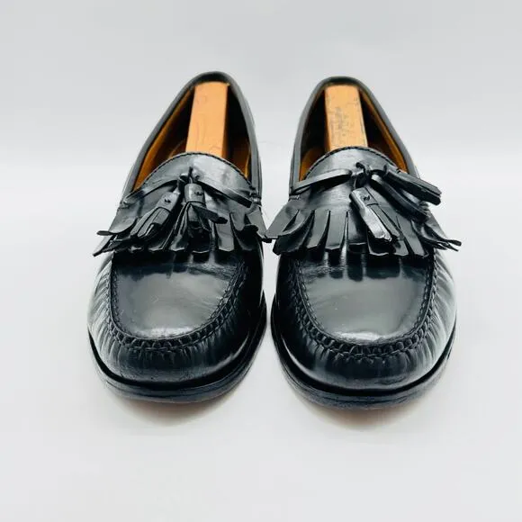 Cole Haan Shoes Mens 10.5 Black Leather Loafers Tassel Moccasin Casual VTG