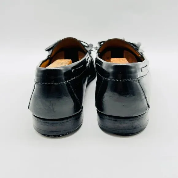 Cole Haan Shoes Mens 10.5 Black Leather Loafers Tassel Moccasin Casual VTG