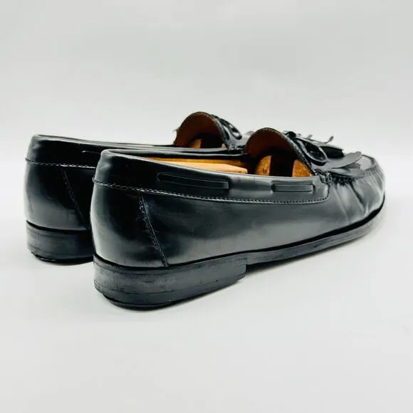 Cole Haan Shoes Mens 10.5 Black Leather Loafers Tassel Moccasin Casual VTG