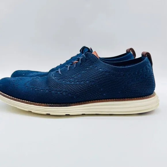 Cole Haan Shoes Mens 10.5 Blue Stitchlite Wingtip Oxford Zerogrand Sneakers