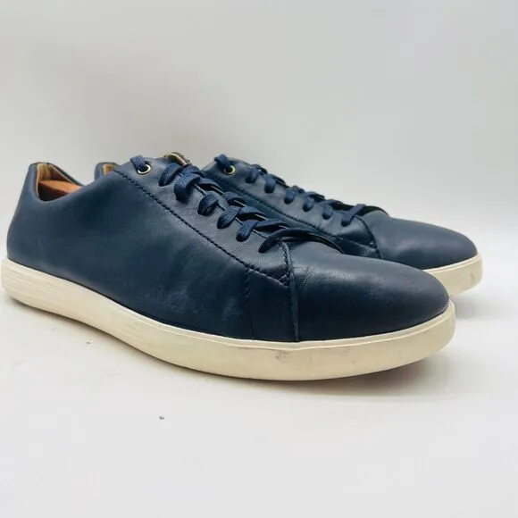 Cole Haan Shoes Mens 11.5 Blue Leather Sneakers Crosscourt Grandpro OS Comfort