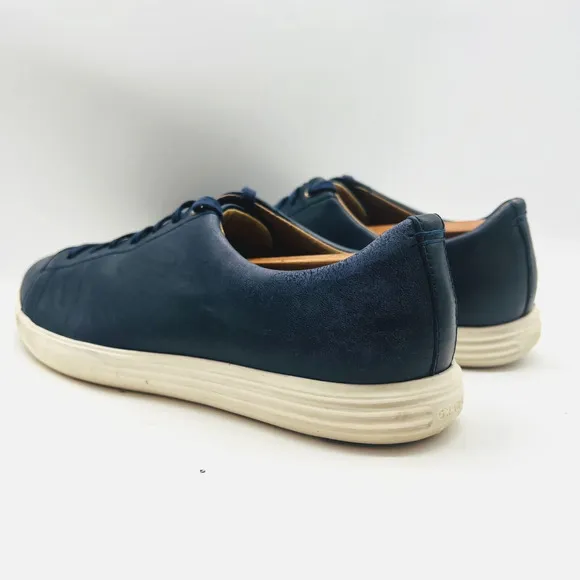 Cole Haan Shoes Mens 11.5 Blue Leather Sneakers Crosscourt Grandpro OS Comfort