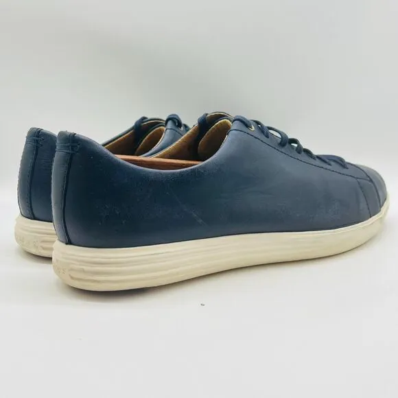Cole Haan Shoes Mens 11.5 Blue Leather Sneakers Crosscourt Grandpro OS Comfort