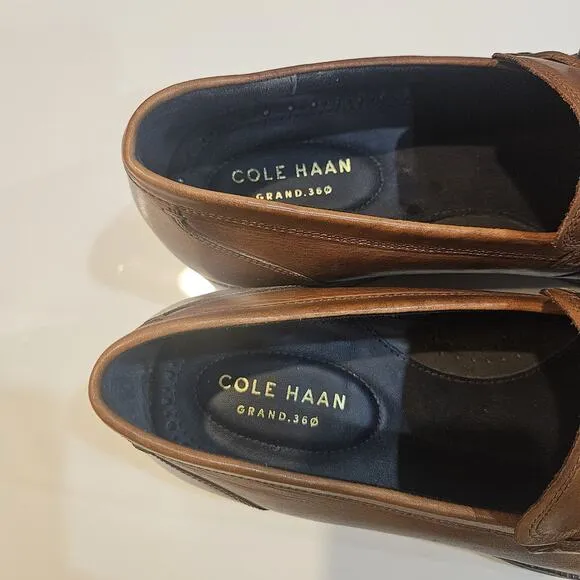 Cole Haan Warner Grand Bit Dress Shoe Loafer Brown Mens Size 10 1/2M Leather