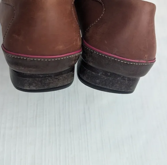 Cole Haan Woman's Leather Brown/Pink Loafers Shoes Size 6.5B