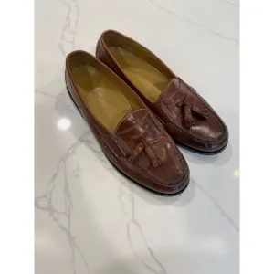 Cole Haan Mens 10 Grand Pinch Tassel Loafers Shoes Brown Leather Saddle Career