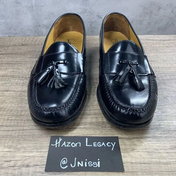 Cole Haan~Men's~Black Leather Pinch Tassel Loafers~Size 11D