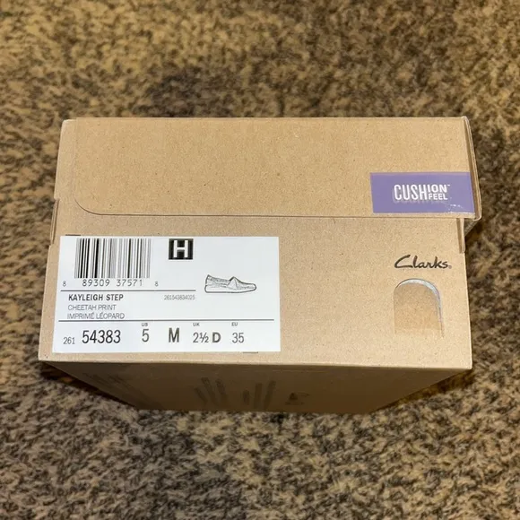 Collection by Clarks Cheetah Print Kayleigh Step Leather Slip-On Sneakers Size 5