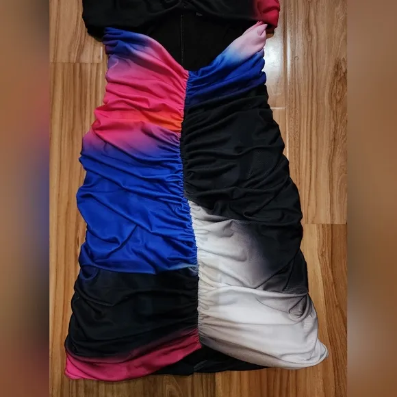 Colorful Halter Cutout Dress