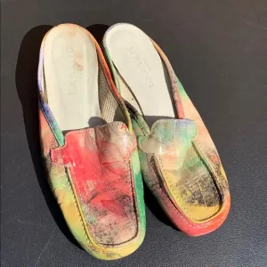 Colorful Leather Loafers Sesto Meucci Loafers Women’s Size 5 Rainbow Shoes