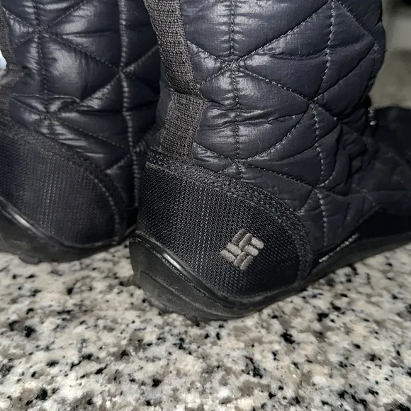 COLUMBIA BLACK MINX MID 3 OMNI-HEAT WATERPROOF BLACK FOIL WINTER BOOTS SZ 9.5
