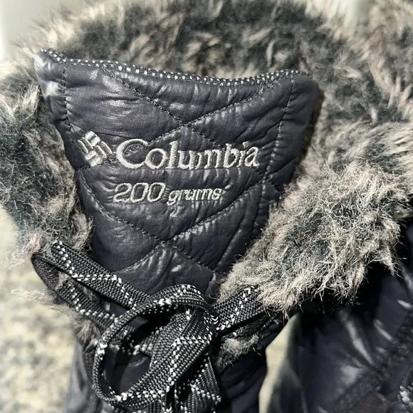 COLUMBIA BLACK MINX MID 3 OMNI-HEAT WATERPROOF BLACK FOIL WINTER BOOTS SZ 9.5