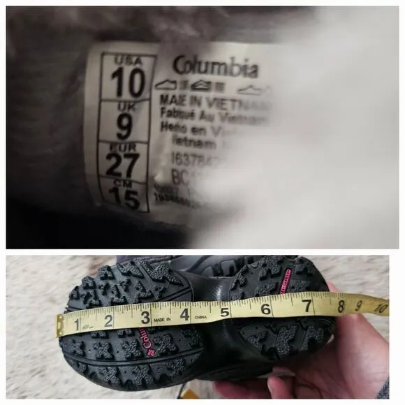 Columbia Rope Tow III Toddler Girls Waterproof Insulated Snow Boots Size 10 NEW